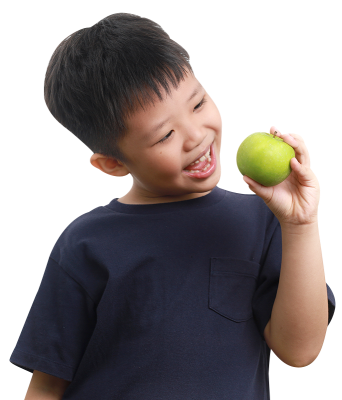 Picture of a boy-apple